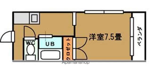 リバーサイド中村(1K/3階)の間取り写真