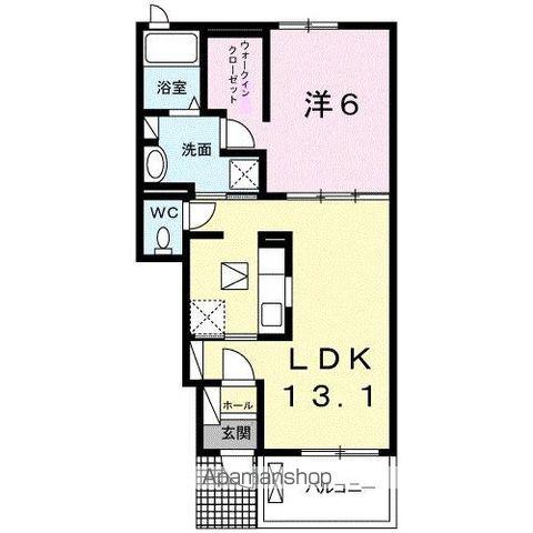 クラール鬼無 B(1LDK/1階)の間取り写真