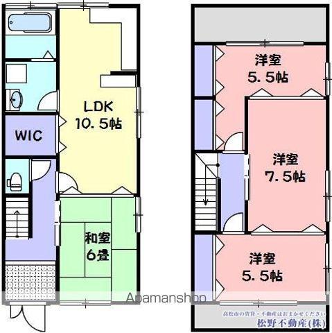 高松琴平電鉄琴平線 三条駅(高松) 徒歩8分 2階建 築28年(4LDK)の間取り写真