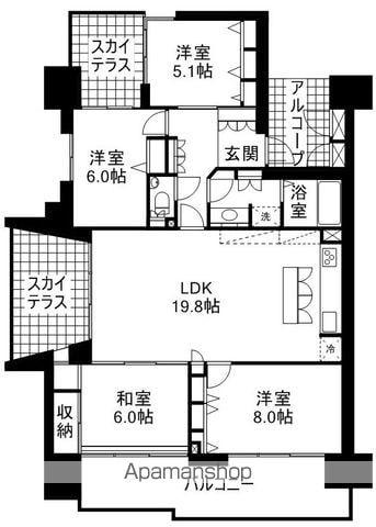 ロイヤルガーデン宇多津駅前参番館(4LDK/7階)の間取り写真