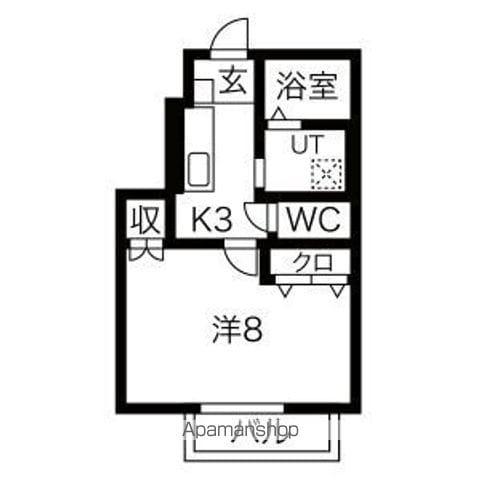 ソレイユ桜町(1K/1階)の間取り写真