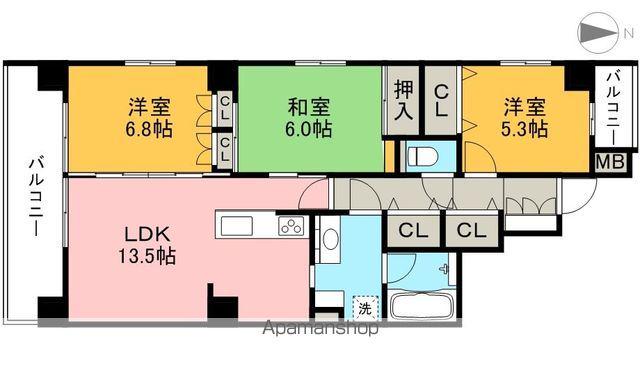 ア・ラ・モードはりまや(3LDK/3階)の間取り写真