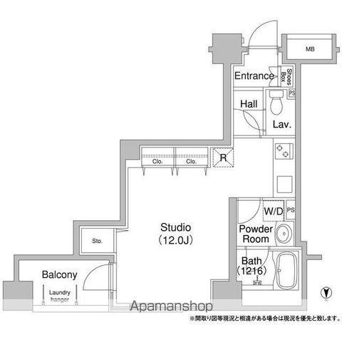 コンフォリア銀座イースト(ワンルーム/2階)の間取り写真