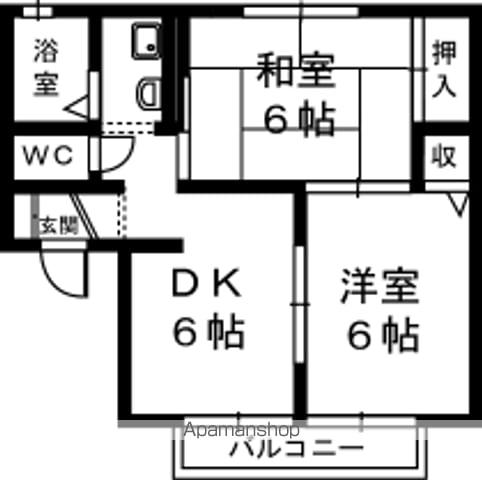 セジュール南浅田(2DK/2階)の間取り写真