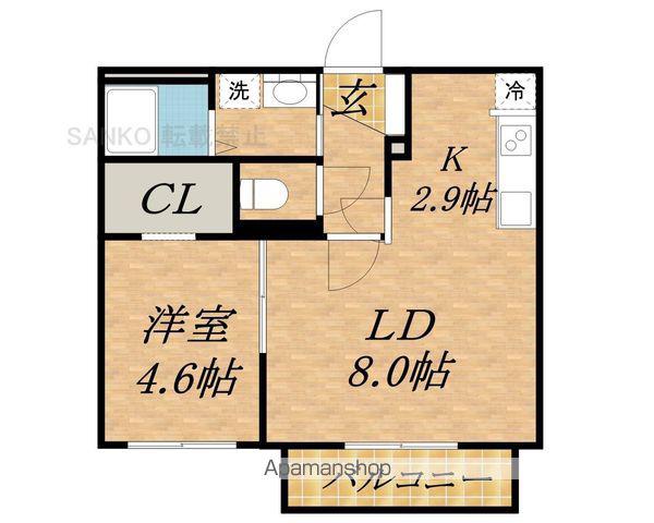 KING HOUSE KANJYODORI HIGASHIキン(1LDK/2階)の間取り写真
