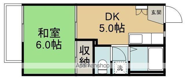 ジュネスヨシカワ(1DK/2階)の間取り写真