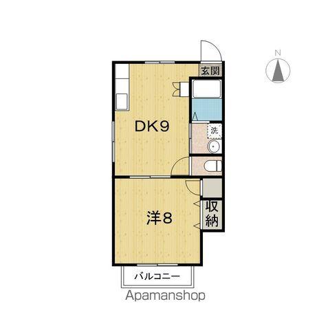 プルミエール高砂(1DK/2階)の間取り写真