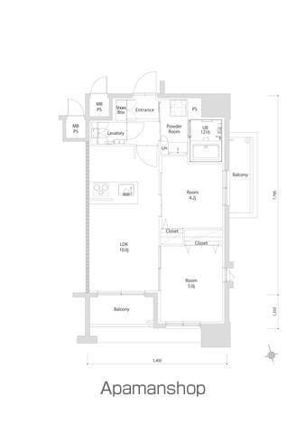 エンクレスト博多EXCEED(2LDK/7階)の間取り写真