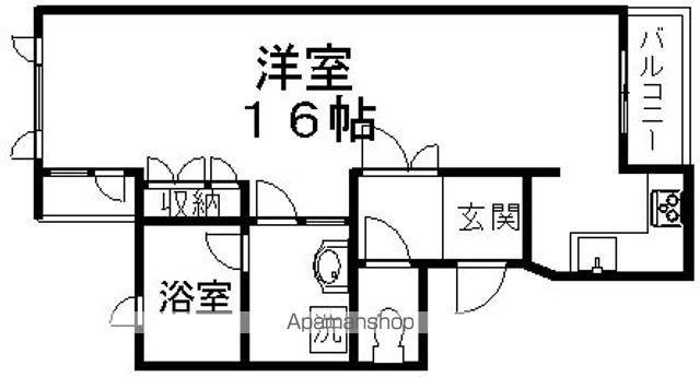 ペアシティ登呂(ワンルーム/2階)の間取り写真