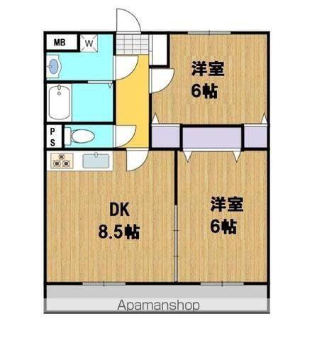 あんずマンション(2DK/3階)の間取り写真