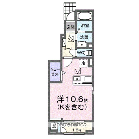 ソルブリッサ Ⅱ(ワンルーム/1階)の間取り写真
