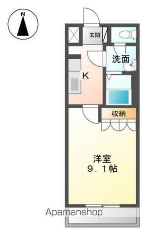 シェルル南方(1K/2階)の間取り写真