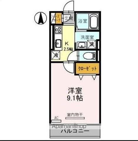 ルミナスハイム(1K/2階)の間取り写真