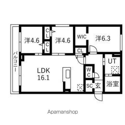 RUMO LUEB(3LDK/4階)の間取り写真