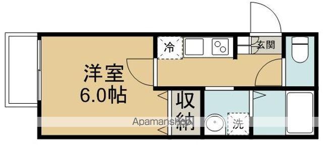 ヴィラート坂戸(1K/1階)の間取り写真