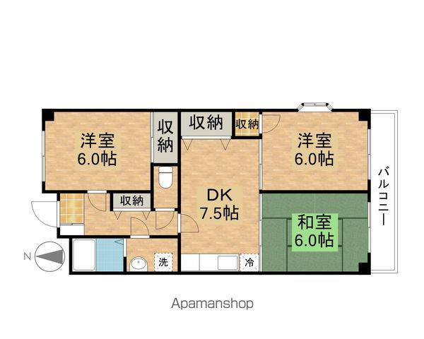 フランソア瀬田(3DK/7階)の間取り写真