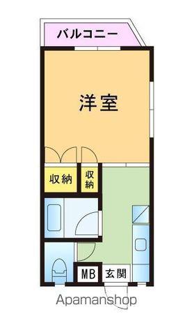 ベルエール片江(1K/2階)の間取り写真