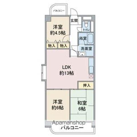 エレガンスマインⅢ(3LDK/3階)の間取り写真