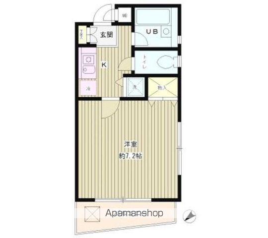 エムズ・フラッツ千駄ヶ谷(1K/2階)の間取り写真