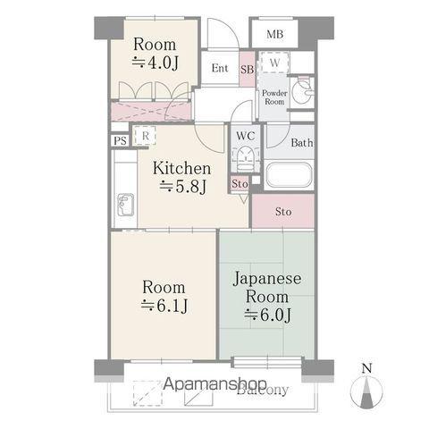 フレスコ川崎(3K/9階)の間取り写真