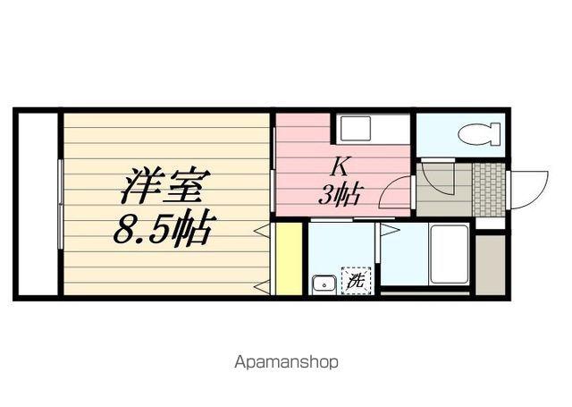 パサージュ上峰(1K/3階)の間取り写真