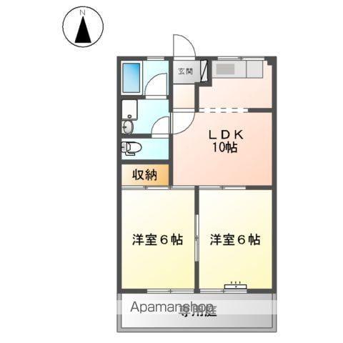 グリーンハイツふじA(2LDK/1階)の間取り写真