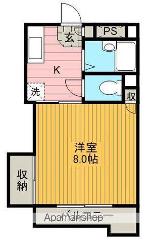 Fハイツ小原田(1K/1階)の間取り写真