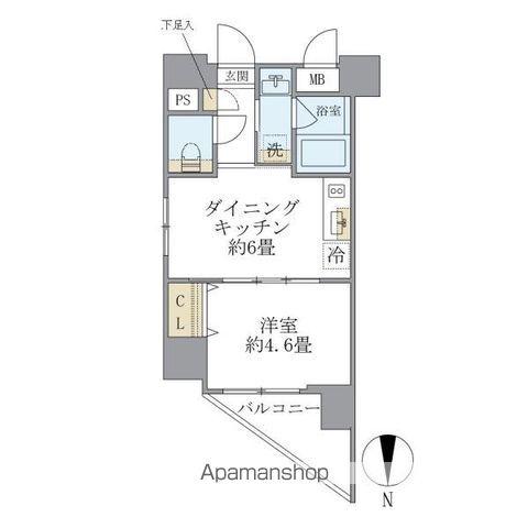 プラティーク目白(1DK/5階)の間取り写真