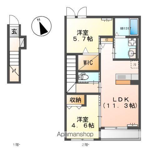 R75番館(2LDK/2階)の間取り写真