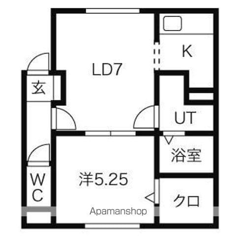 JUNO南郷(1LDK/1階)の間取り写真