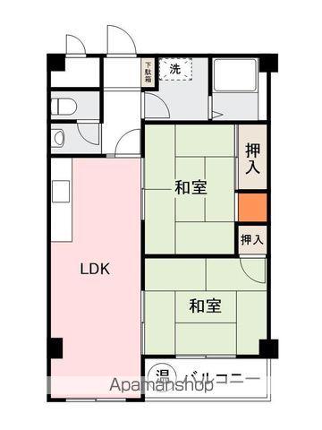 桜町ハイツ(2LDK/3階)の間取り写真
