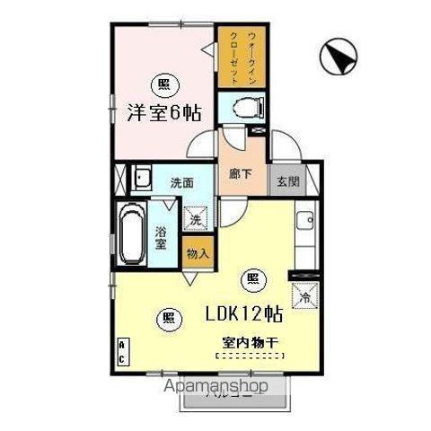 ALBAX B(1LDK/2階)の間取り写真