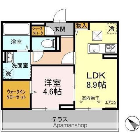 AALIIⅠ(1LDK/1階)の間取り写真