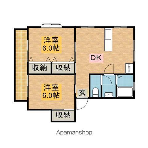 ルミエールⅡ(2DK/2階)の間取り写真