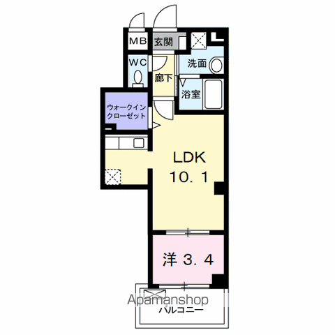 グレイスヒル(1LDK/2階)の間取り写真