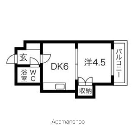 藤井ビル菊水Ⅰ(1K/4階)の間取り写真