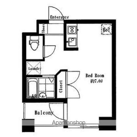 シンシア銀座イースト(ワンルーム/7階)の間取り写真