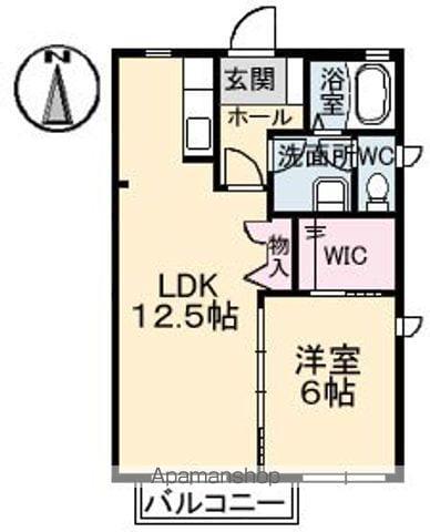 レガロ・K A棟(1LDK/2階)の間取り写真