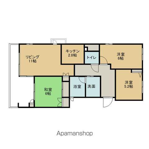 ダイアパレスラピュータ国見E棟(3LDK/2階)の間取り写真