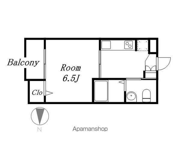 エスト ソレイユ(1K/5階)の間取り写真