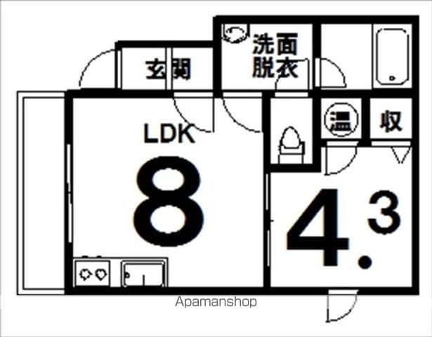 エクセラン(1DK/1階)の間取り写真