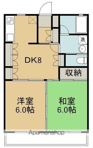 高砂シティハイツ(2DK/3階)の間取り写真