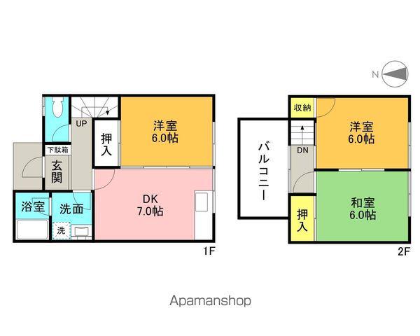 CAPSテラス(3DK/2階)の間取り写真