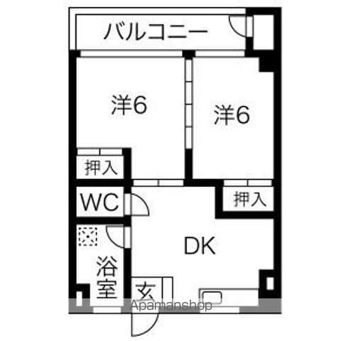 ミヅホビル(2DK/5階)の間取り写真