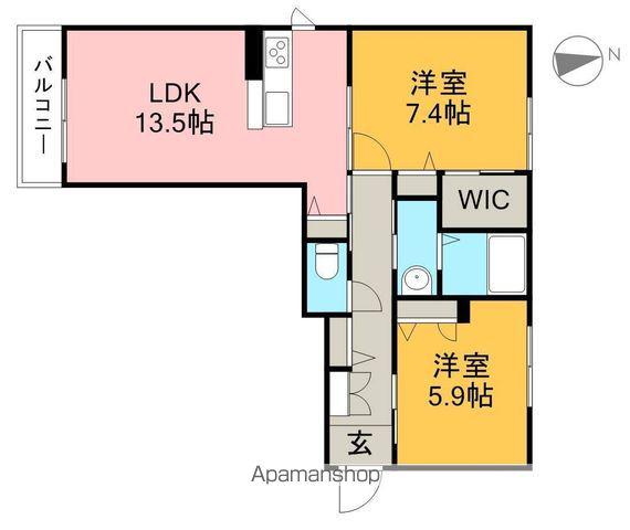 ベレオ グランツ(2LDK/1階)の間取り写真