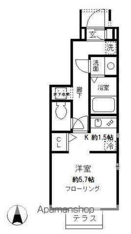 TAY APARTMENT(1K/1階)の間取り写真