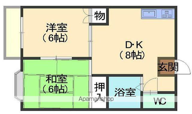 フォーレスト・ヒルズC棟(2DK/2階)の間取り写真