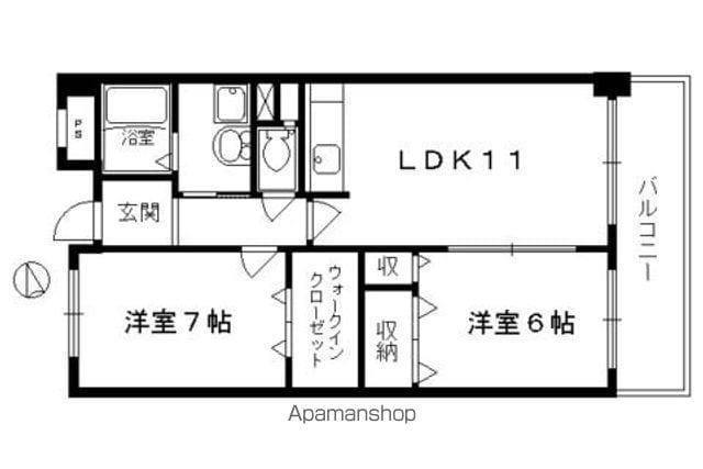 クエストオブインフィニティー(2LDK/3階)の間取り写真