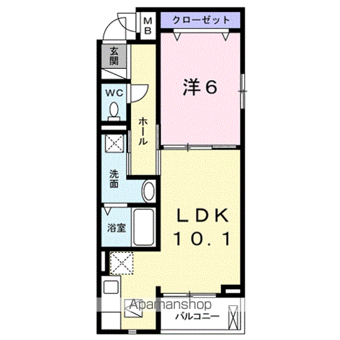 SMILE CASA(1LDK/1階)の間取り写真