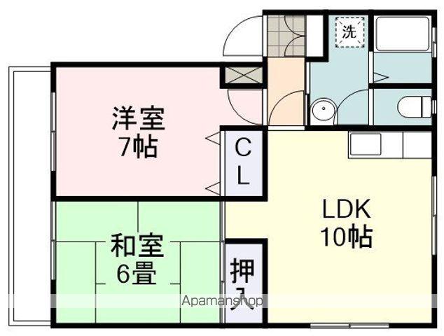 ヴァンサンク川合(2LDK/3階)の間取り写真